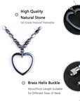 Natural Hematite Beaded Pendant Necklace for Men Women with Jewellery Gift Box