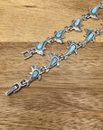 Helena Rose Womens Magnetic Bracelet - Blue Turquoise Gemstone Dolphin Jewellery