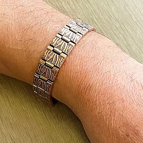 Magnetic Therapy Copper Bracelet for Men - Double Strength - 36 High Strength Magnets - 22cm Adjustable Length - with Jewellery Gift Box.