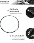 Natural Hematite Beaded Pendant Necklace for Men Women with Jewellery Gift Box