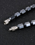 Natural Hematite Beaded Pendant Necklace for Men Women with Jewellery Gift Box