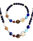 Natural Quartz Gemstone Necklace for Women & Matching Reiki Chakra Stone Beaded Bracelet - Two Piece Set with Jewellery Gift Box