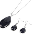 Ladies Matching Jewellery Set for Women - Teardrop Design Necklace Pendant & Drop Earrings - With Jewellery Gift Box