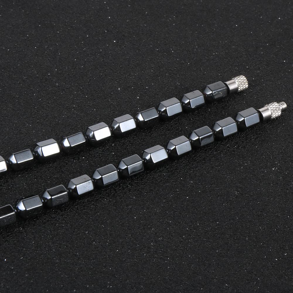 Natural Hematite Beaded Pendant Necklace for Men Women with Jewellery Gift Box