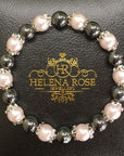 Pink Pearl & Hematite Magnetic Therapy Bracelet for Women & Jewellery Gift Box