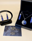 Jewellery Gift Set For Women - Silver Moon & Stars Necklace & Drop Earrings - Real Natural Crystal Quartz Gemstone Pendant For Ladies - With a Quality Gift Box