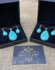 Ladies Matching Jewellery Set for Women - Teardrop Design Necklace Pendant & Drop Earrings - With Jewellery Gift Box