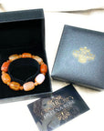Womens Agate Stretch Bracelet - Natural Stone Jewellery for Ladies - Beaded Crystal Boho Style Handmade Bangle - with Gift Box