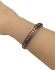 Pure Copper Magnetic Health Bangle - Traditional Twisted Rope Design - Arthritis Bracelet for Men & Women - with Gift Box