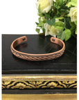 Pure Copper Magnetic Health Bangle - Traditional Twisted Rope Design - Arthritis Bracelet for Men & Women - with Gift Box