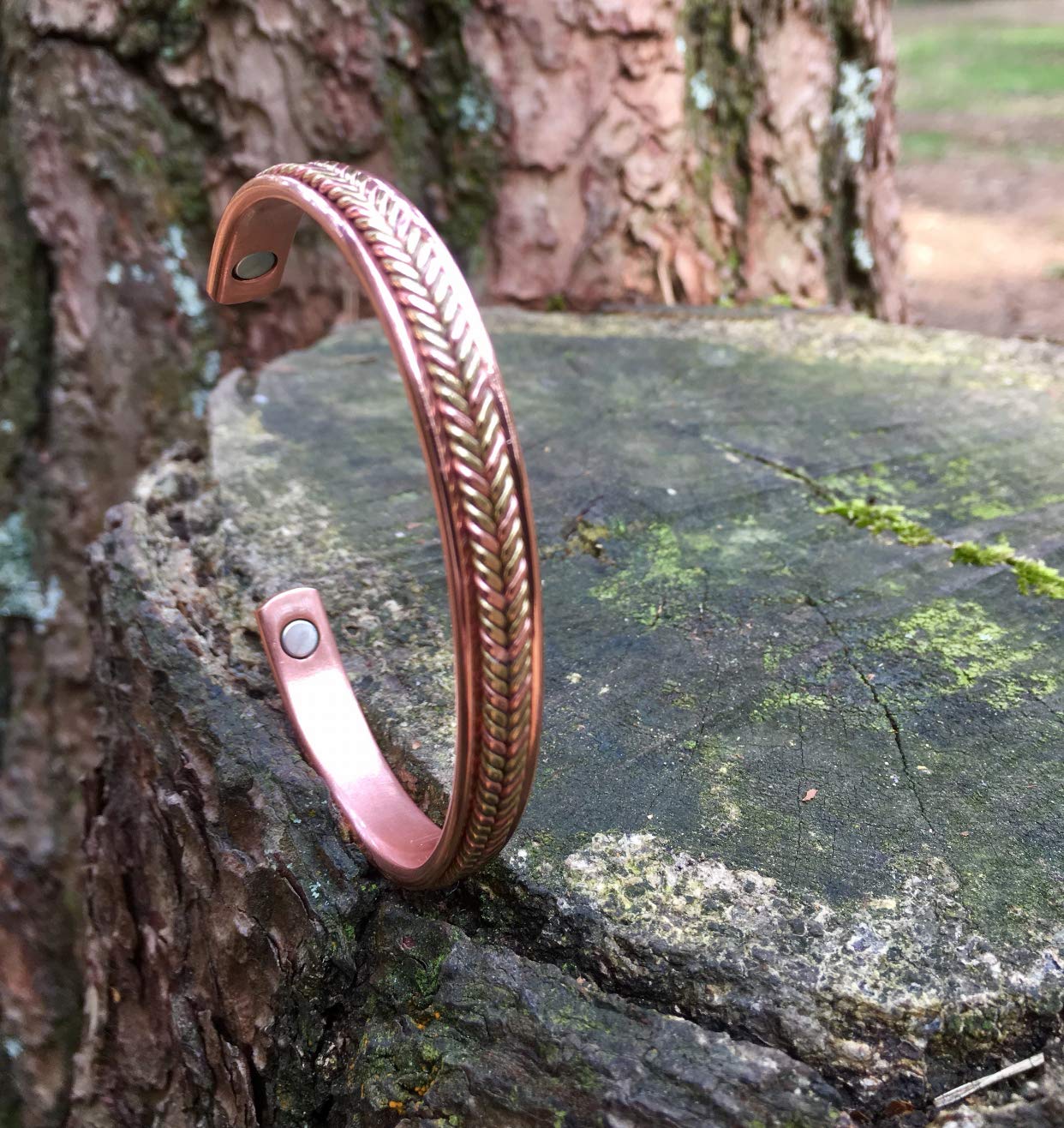 Pure Copper Magnetic Health Bangle - Traditional Twisted Rope Design - Arthritis Bracelet for Men &amp; Women - with Gift Box