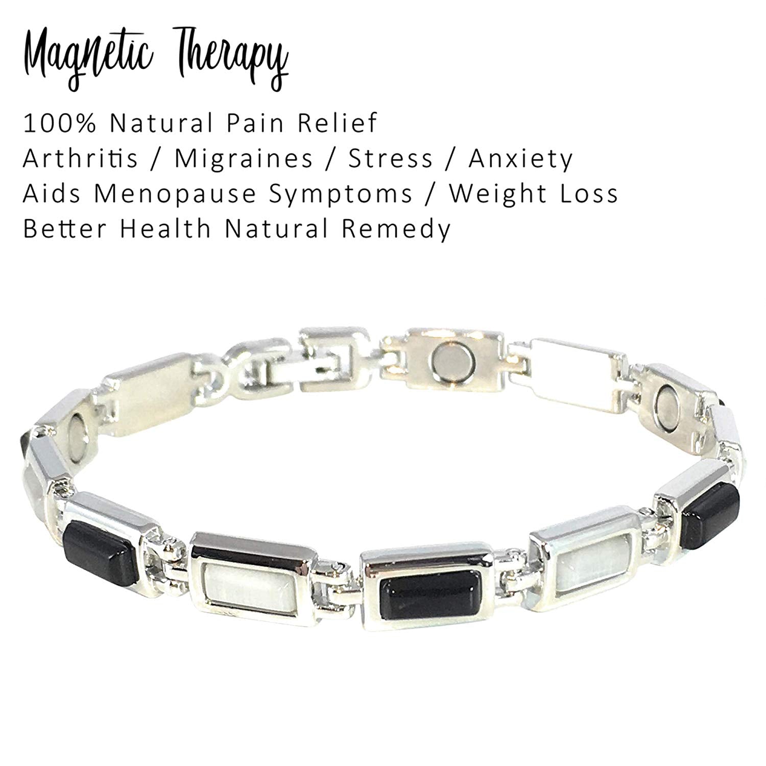 Magnetic Therapy Bracelet for Women - Retro Design with Natural Pain Relief Magnets for Arthritis Rheumatism and Menopause Relief - with Jewellery Gift Box