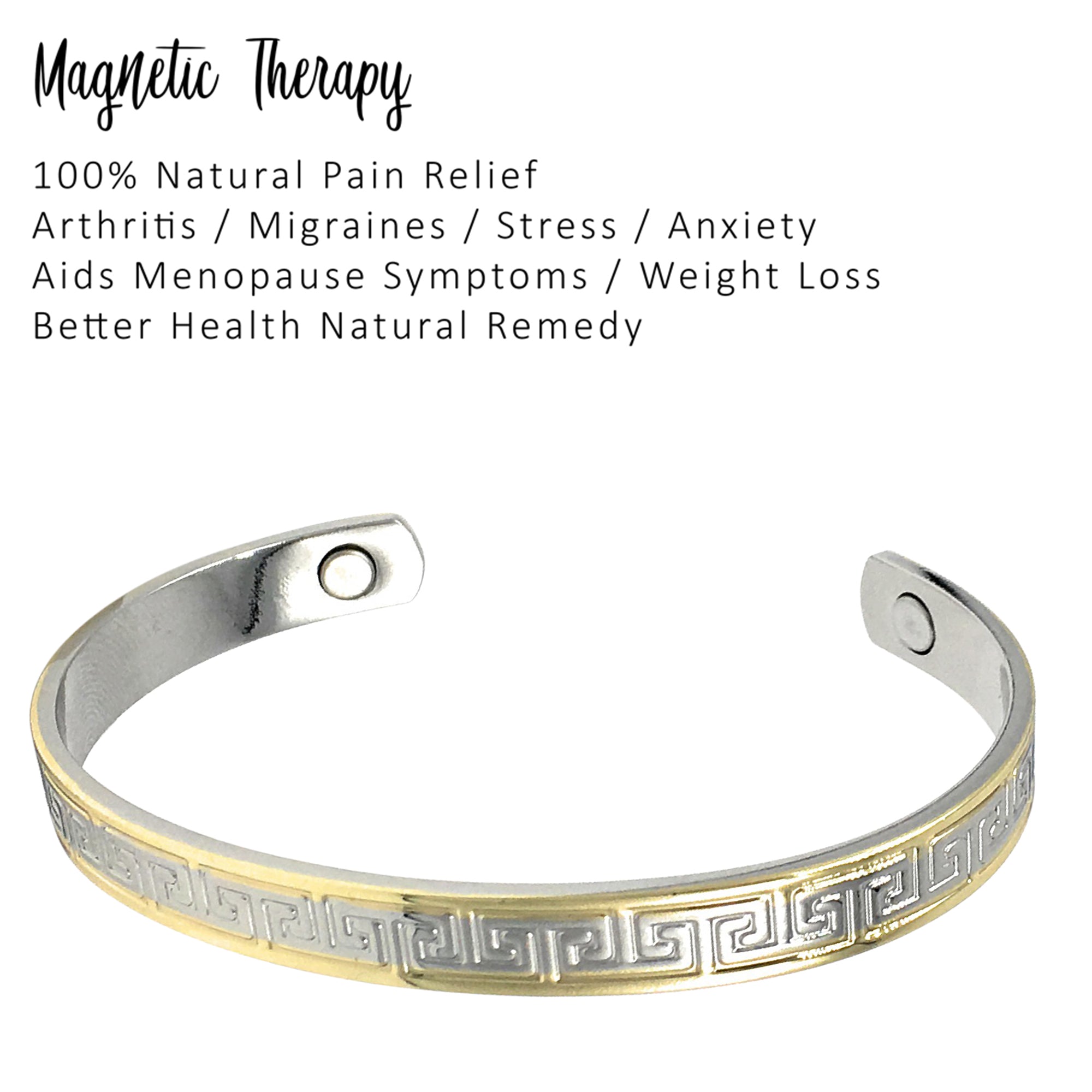 Gold &amp; Silver Plated Women&#39;s Copper Magnetic Bangle