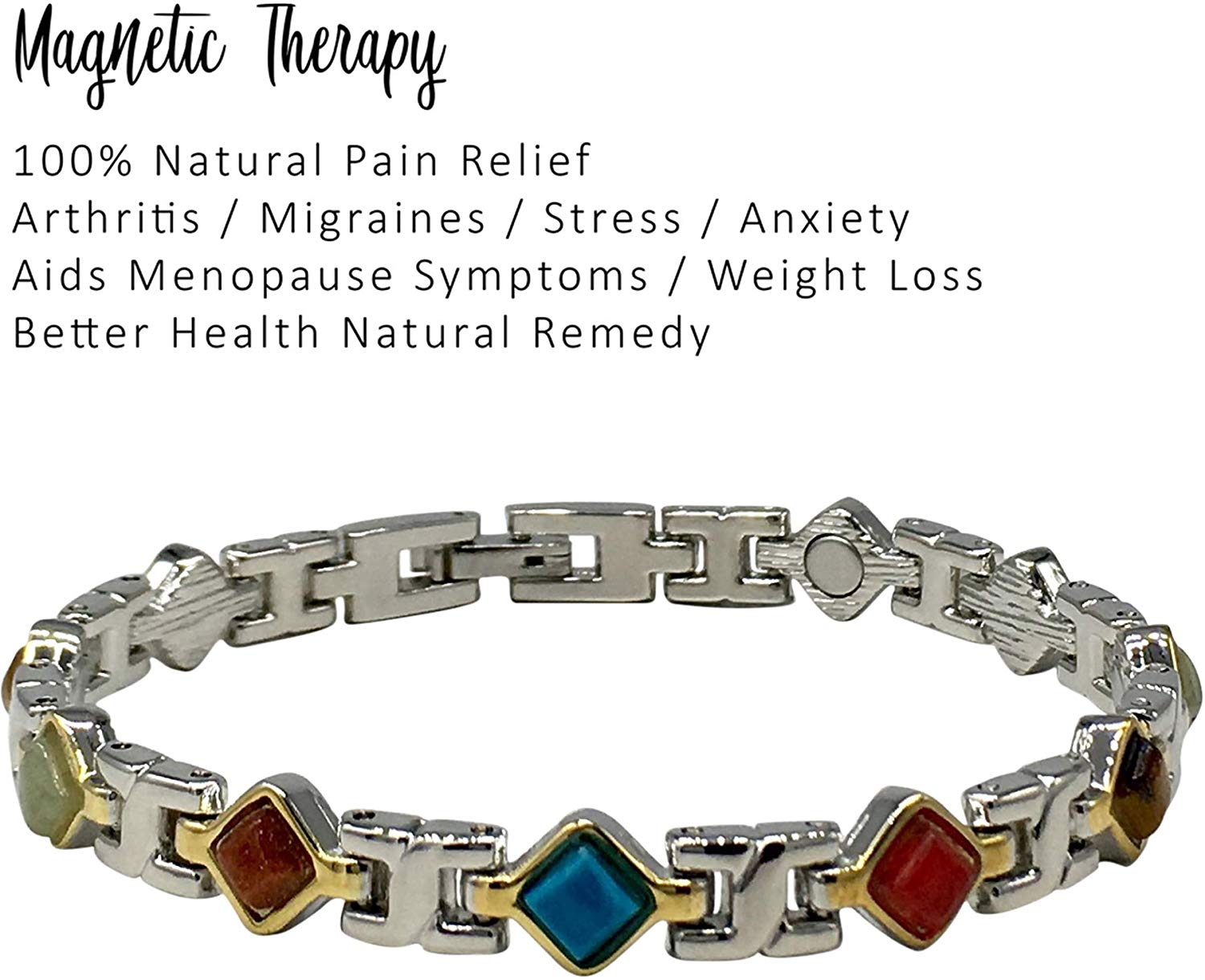 magnetic therapy bracelet for women natural pain relief for arthritis joint pain carpal tunnel relief menopause symptoms hot flushes best gift for women and ladies plus gift box