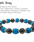 magnetic therapy bracelet for women natural pain relief for arthritis joint pain carpal tunnel relief menopause symptoms hot flushes best gift for women and ladies plus gift box turquoise stone and hematite 