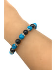 Helena Rose Natural Turquoise Stone & Hematite Magnetic Therapy Bracelet for Women | Anti Anxiety Bracelet Aids Menopause Symptoms Relieve Arthritic Pain Stress and Migraines - Plus Jewellery Gift Box